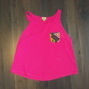 4/$15 Vera Bradley 💐 Pocket Tank Top Tee Large